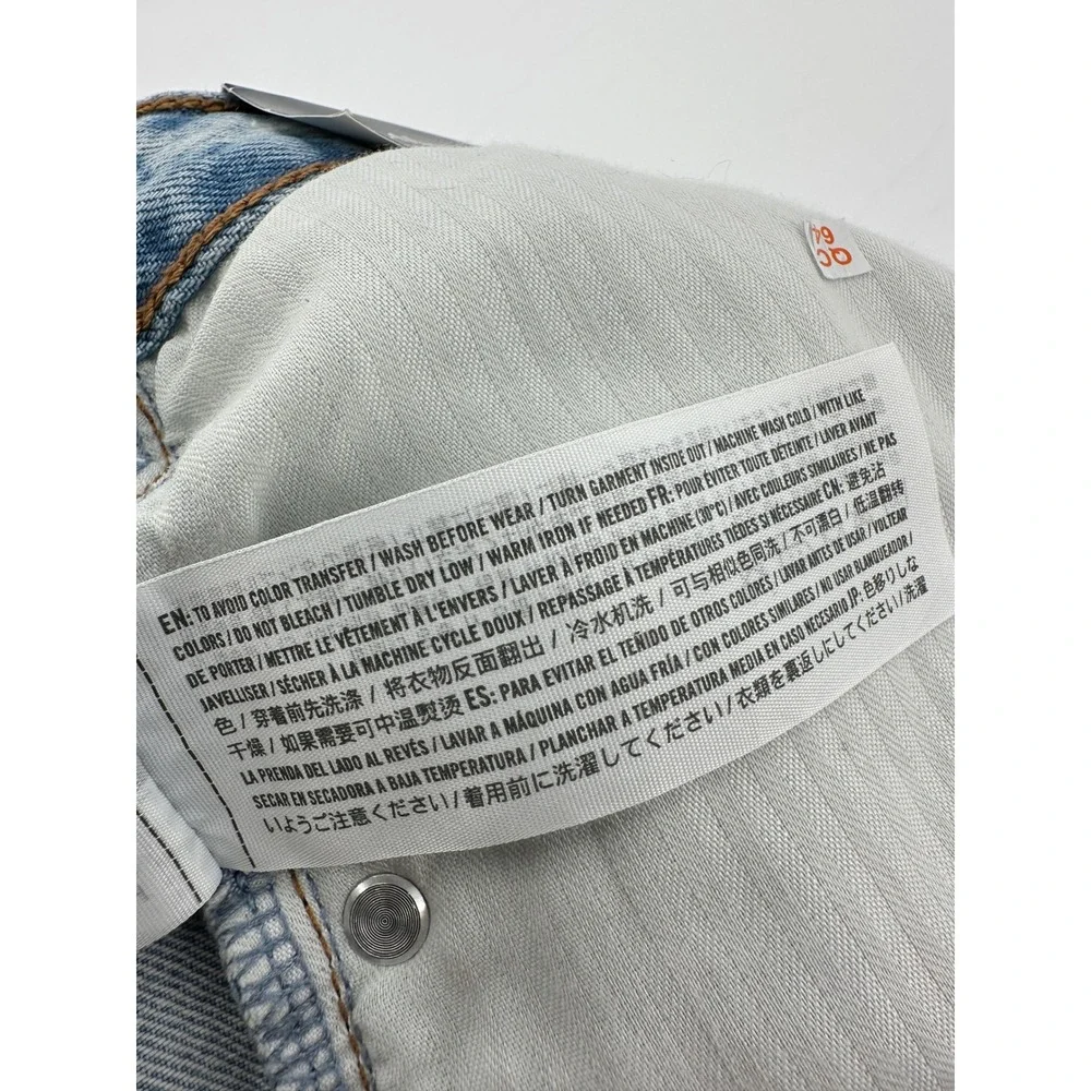 Abercrombie & Fitch‎ Curve Love The Baggy Short 35 20 Low Rise Light Wash Denim